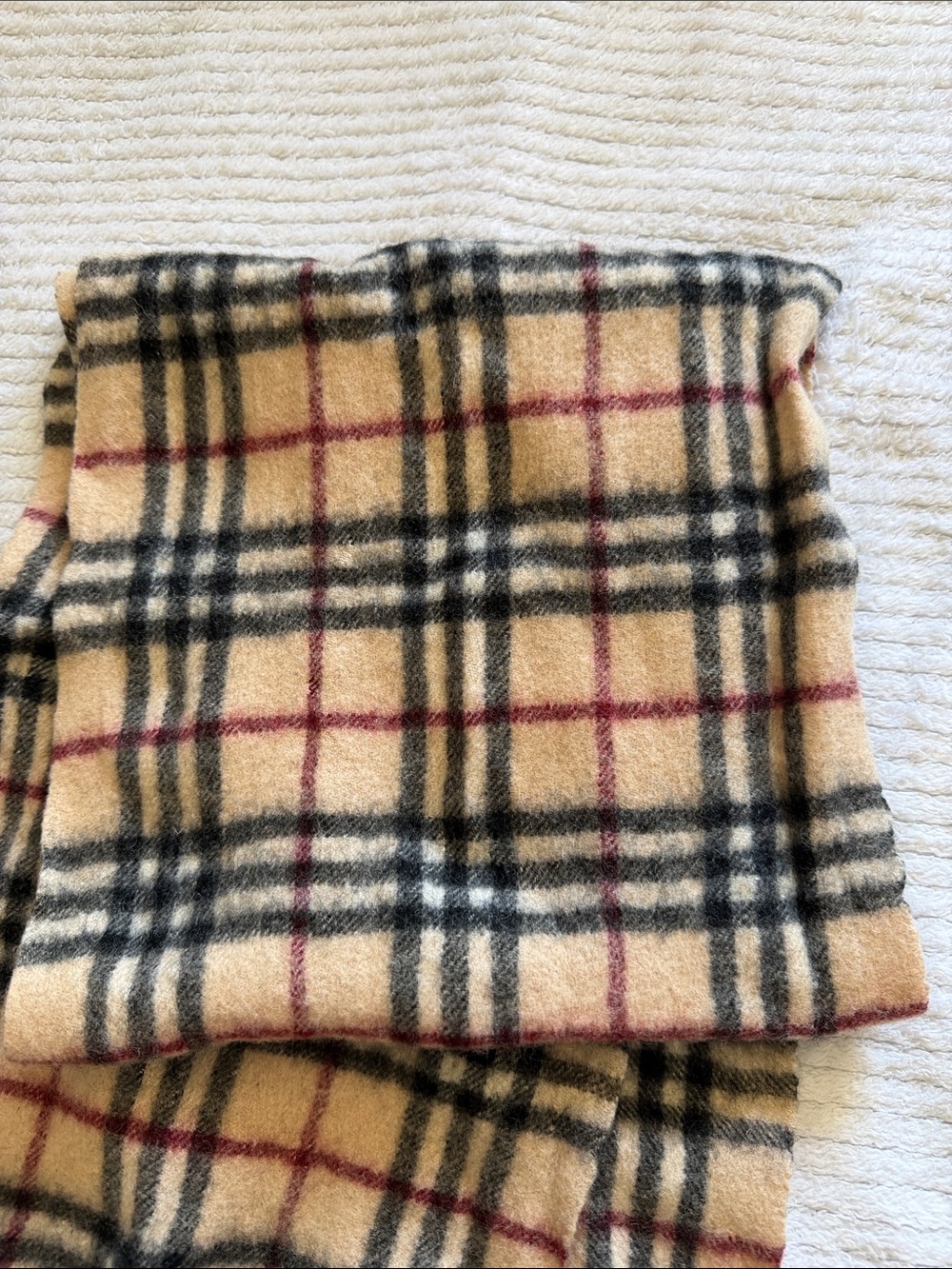 Burberry Beige Black Red Classic Check Scarf - Picture 2 of 6